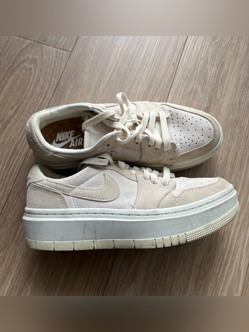 Nike Air Jordan 1 Elevate Low Coconut Milk Platform Suede Sneakers Women’s 7.5